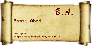 Boszi Abod névjegykártya
